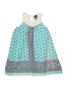 Pink & Violet Girls Green Dress 4 - Picture 1 of 2