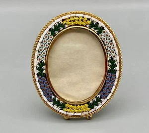 Vintage Micro Mosaik Oval Rahmen Mini Freistehend Glas Überzogen Made in Italy - Bild 1 von 10