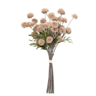 8 peças decoração de flores artificiais haste longa, claro acinzentado falso Pom Pom kiku... - Imagem 1 de 4