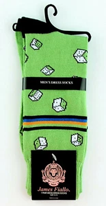Dice Men's Socks Fun Gambling Casino Gambler Gift Polyester Blend Green Footwear - Picture 1 of 3