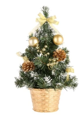 Lot 6 Mini Desk Table Top  Small  Christmas Tree Party Ornaments Decor 8 Inch  - Image 1 of 4