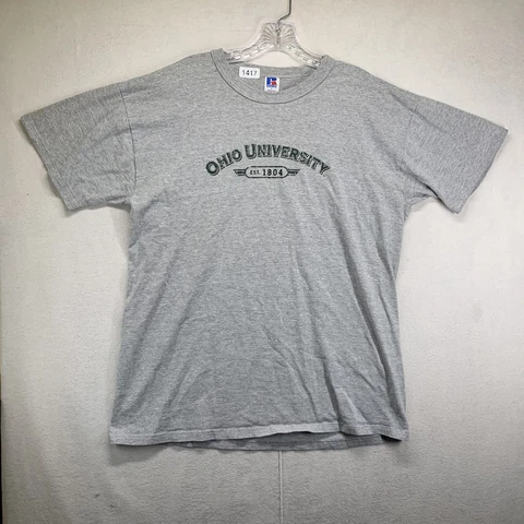 Vintage Russel Athletics T Shirt Mens Large Ohio University Bobcats Made in USA Cover