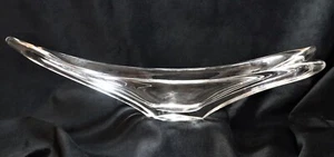 Daum, France, Mid-Century Modern Retro Crystal Art Glass 1950's Swallowtail Bowl - Picture 1 of 13