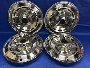 Vintage set of 4 1962–63 Dodge 14" spinner hubcaps Polara 500 Dart 880 - Picture 1 of 8