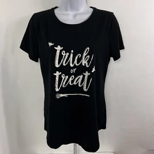 Sonoma T Shirt Women's Small Short Sleeve Crew Neck Halloween Trick or Treat Tee - Picture 1 of 10