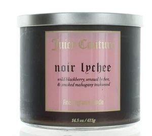 Juicy Couture cjcnoirl145 14.5 oz Noir Lychee Soy Wax Blend 3 Wick Candle - Picture 1 of 2