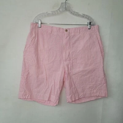 Pantalones Cortos Polo Ralph Lauren Para Hombre 38 Rosa Blanco Rayas Seersucker 9" Preppy De Colección Foto 1 de 4