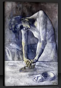 Pablo Picasso Woman Ironing Fine art Bild 50x80 Top Kunstwerk Wandbild A1PP39 - Picture 1 of 3