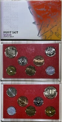 Japan 2006 Official 6 Coins Mint Bureau Set + Year of Dog Brass Medal MS211 - Image 1 of 3