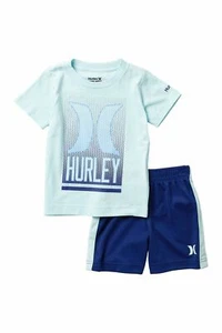 HURLEY Boys 2pc Short Sleeve T Shirt Shorts Set Deep Royal Blue, Sz 6 NEW - Picture 1 of 1
