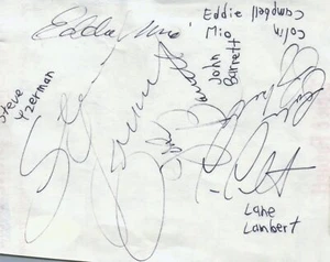 Steve Yzerman Lane Lambert Eddie Mio Colin Campbell NHL Signed Cut JSA COA - Picture 1 of 2