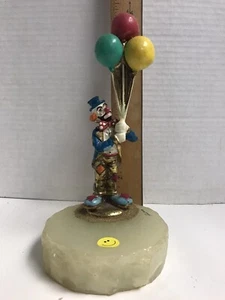 VINTAGE 1989 Ron Lee Sad Clown Sculpture "Hobo Joe with Balloons" 24k Gold Paint - Picture 1 of 12