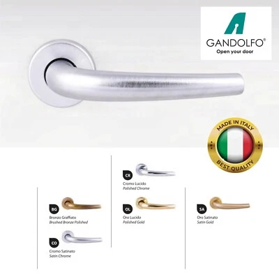 Coppia maniglie maniglia per porte interne modello GENOVA in zama design moderno - Immagine 1 di 2
