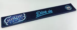 Deep Eddy Vodka Blue Rubber Bar Spill Mat Dive In Man Cave Austin TX 23"x3" NEW - Picture 1 of 7
