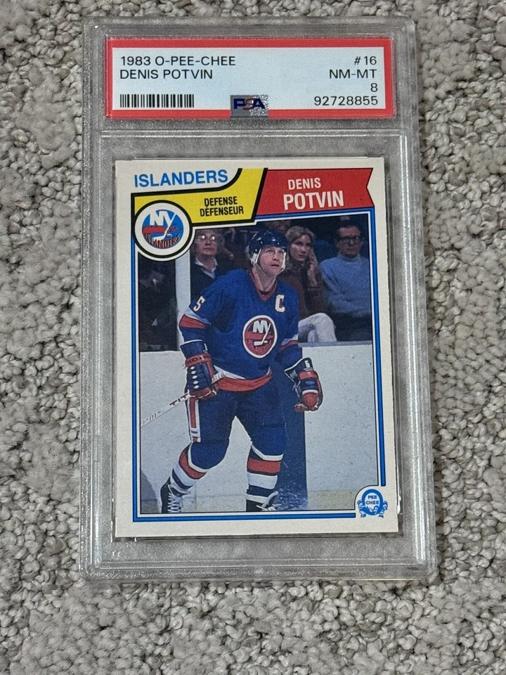 1983 O-PEE-CHEE OPC HOCKEY CARD PSA 8 HOF DENIS POTVIN HOF NY ISLANDERS - Image 1 of 1