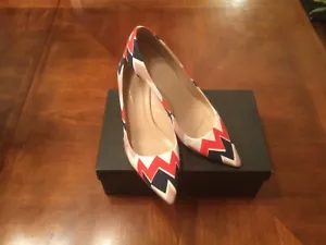 J.CREW DULCI PRINTED SWEET PERSIMMON KITTEN HEELS , 8.5 M, slightly used, great - Picture 1 of 5