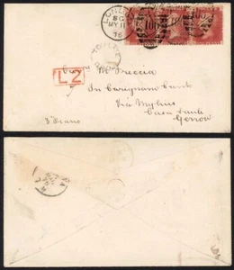 SG44 Penny Plate 171 (CG/CI) STRIP on Cover to GENOA - Picture 1 of 1
