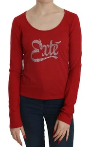 EXTE Pullover Bluse rot kristallverziert langärmeliges Oberteil IT42/US8/M UVP $ 200 - Bild 1 von 9