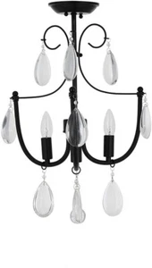 Ravenna Home Traditional Glam 4 Light Semi-flush Mount Chandelier, Bulbs Include - Picture 1 of 5