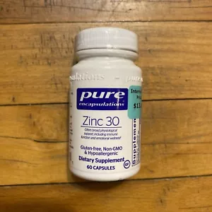 Pure Encapsulations Zinc 30 Immune Support 60 Capsules Exp 07/24 - Picture 1 of 2