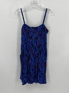 Express Preowned Womens blue Multicolor spaghetti strap Mini dress size Small - Picture 1 of 5