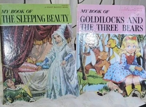 Vtg My Book of the Sleeping Beauty / Goldilocks & The 3 Bear 1960 Childrens Book - Picture 1 of 9