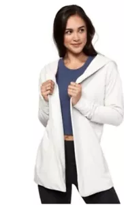 Manduka offener Pullover vorne Cardigan Damen Größe Large Bio Baumwolle Yoga Kapuze - Bild 1 von 9