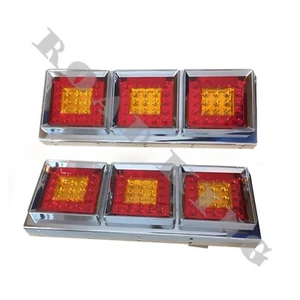 Stahl Chrom Spiegel 24V LED Lichter Heck Platte Bremse Lampe Lkw Anhänger - Bild 1 von 5