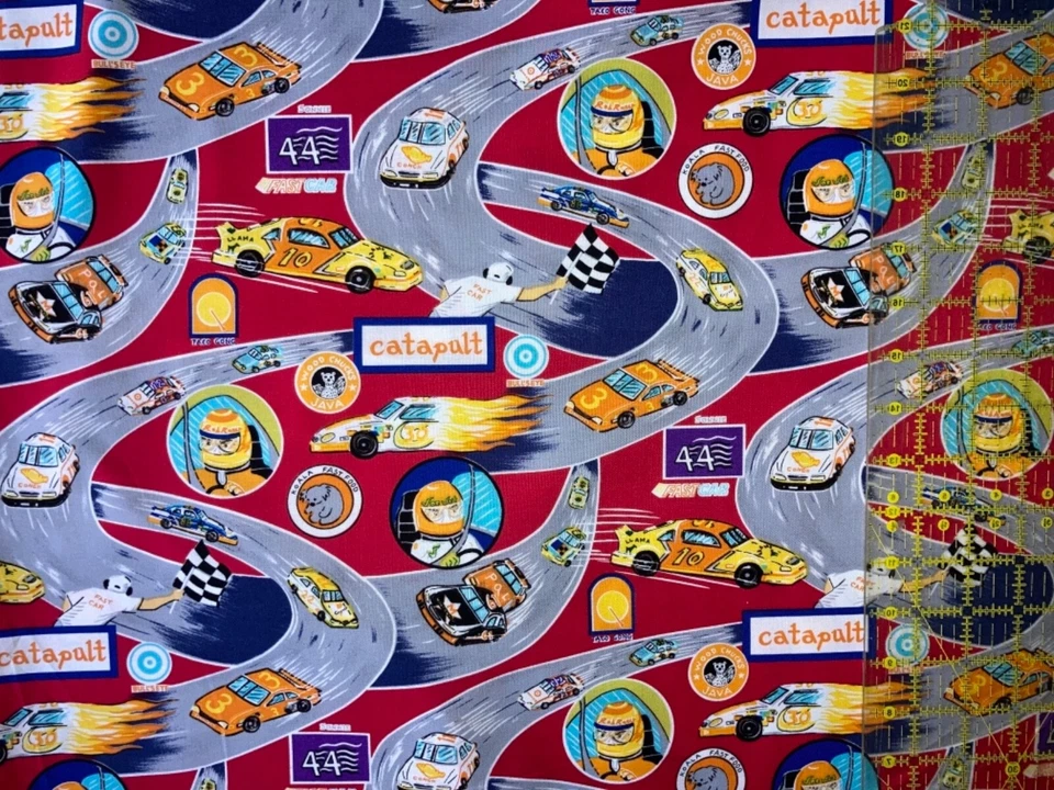 Edredón 2 YDS Kaufman Sports Club tela para coser - coches de carreras Foto 1 de 1