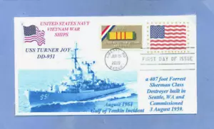 USS TURNER JOY DD-951 Viet Nam War Tonkin Gulf Attack, Photo, First Day of Issue - Picture 1 of 1