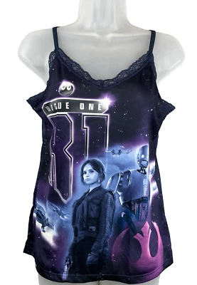 Top camisola estilo Y2K Star Wars para mujer S (4-6) encaje sedoso elástico Rogue One Foto 1 de 4