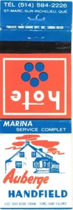 St-Marc Sur Richelieu Quebec Canada Auberge Handfield Vintage Matchbook Cover - Picture 1 of 2