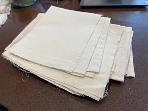 4.8 sqm Calico & Cotton Linen Fabric Material, Off Cuts 7pcs, Unused, 178gsm - Picture 1 of 6