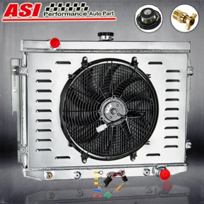 4 Rows Radiator+Shroud For 1973-74 PLYMOUTH SATELLITE DODGE CORONET CHARGER 7.2L Foto 1 de 4