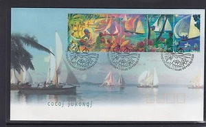 COCOS Islands 1999 HARI RAYA Festival Sailing boats Strip set of 5 on FDC - - Picture 1 of 1