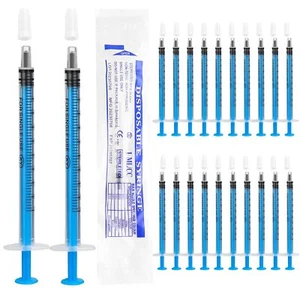 20 Pack Sterile 1ml Colostrum Syringe Plastic with Cap Disposable for Measuring - Picture 1 of 8