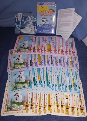 Disney Frozen Olaf Jumbo Playing Cards Snowman NIOB Crazy 8s Go Fish Rummy - Image 1 of 4