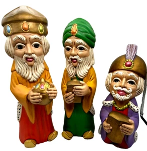 Vtg 60s MCM Big Eyes 3 Wisemen Large Figures Christmas Jamar Mallory Studio Mold - Picture 1 of 21