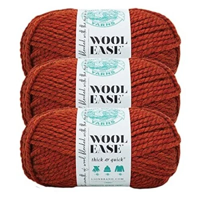 (3 Pack) Lion Brand Yarn 640-135 Wool-Ease Thick & Quick Bulky Yarn, Spice - Image 1 of 4