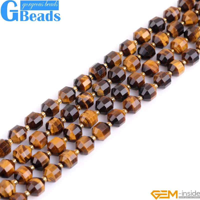 Natural Faceted Gemstone Bicone Beads Jewelry Making Bulk 15" 8mm 10mm 12mm - Image 1 of 4
