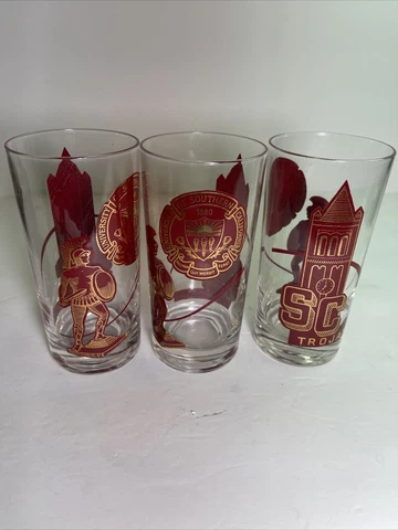 Set Of 3 USC Trojans Beer Glass Cover