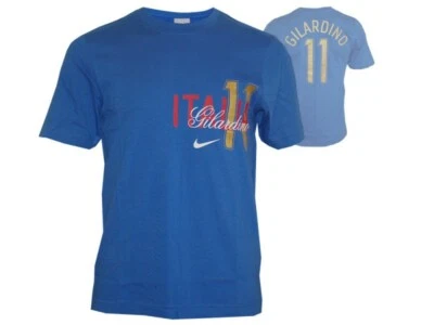 Nike Italia Fan T-Shirt Gilardino Blu Gr.S Italia Azzurri Tee Shirt Jersey - Immagine 1 di 4