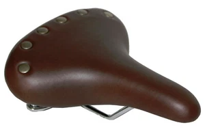 Cruiser City Bike Fahrradsattel Sattel mit Nieten und Federn Vintage Brown - Bild 1 von 3