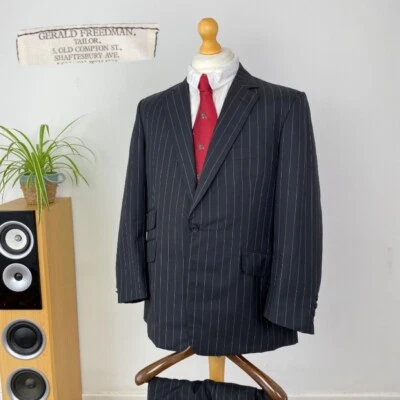 GERALD FREEDMAN Fully Bespoke Charcoal Chalk Stripe Suit SAVILE ROW (42-44S) - Image 1 of 4