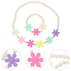  2 Count Kids Beaded Bracelets Flower Girl Necklace Earth Tones