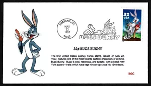 USA, SCOTT # 3137-A, BGC FDC COVER - BUGS BUNNY LOONEY TUNES 1997 RABBIT CARTOON - Picture 1 of 1