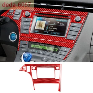3×Red Carbon Fiber Radio CD Navigation Display Set Trim For Toyot@ Prius 2012-15 - Picture 1 of 9