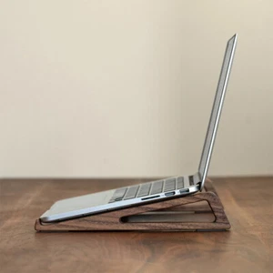 Universal Portable Wooden Laptop Holder Stand Computer Cooling Bracket Suitable - Photo 1/12