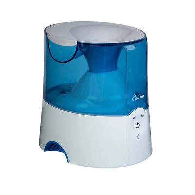   Crane 0.5 Gallon Warm Mist Humidifier Blue and White 2 Settings Auto Shutoff  - Image 1 of 4