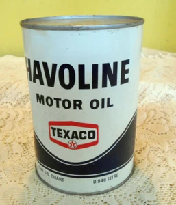 HAVOLINE METAL 1 QT. MOTOR OIL TEXACO SAE 20W CAN FULL NOS - Picture 1 of 6